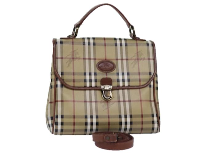 Autre Marque Burberrys Nova Check Borsa a mano in pelle PVC 2modo Beige Auth 76101  ref.1414206