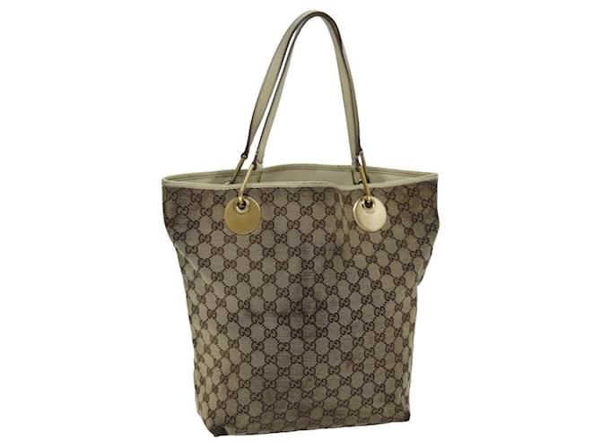 GUCCI GG Canvas Tote Bag Beige 120836 auth 76391 Cloth  ref.1414212