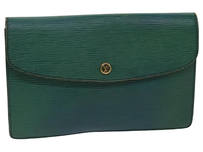 LOUIS VUITTON Epi Montaigne 27 Bolsa de embreagem verde M52654 Autenticação de LV 76033 Couro  ref.1414213