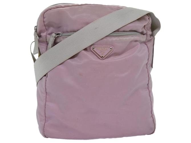 Bolsa de ombro PRADA Nylon Rosa Auth 75822  ref.1414236