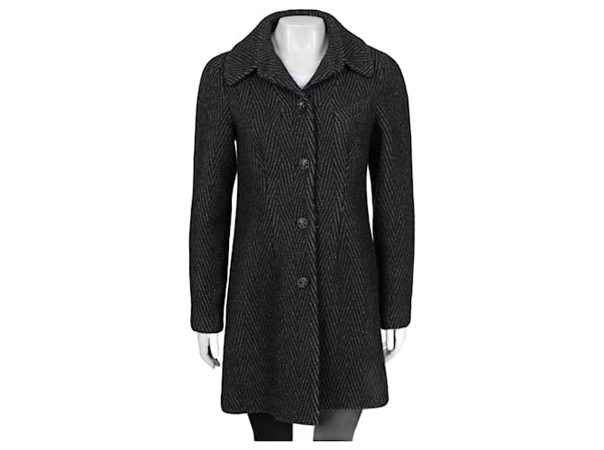 Manteau en laine grise Chanel Gris anthracite  ref.1414289