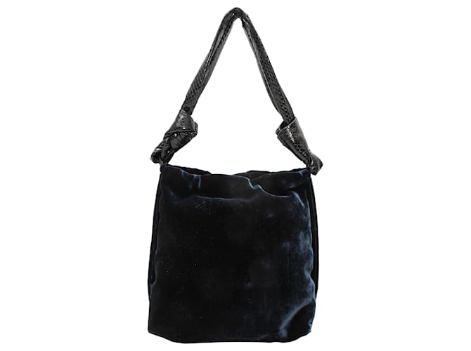 Bolsa The Row Velvet Wander Azul Marinho Couros exóticos  ref.1414363