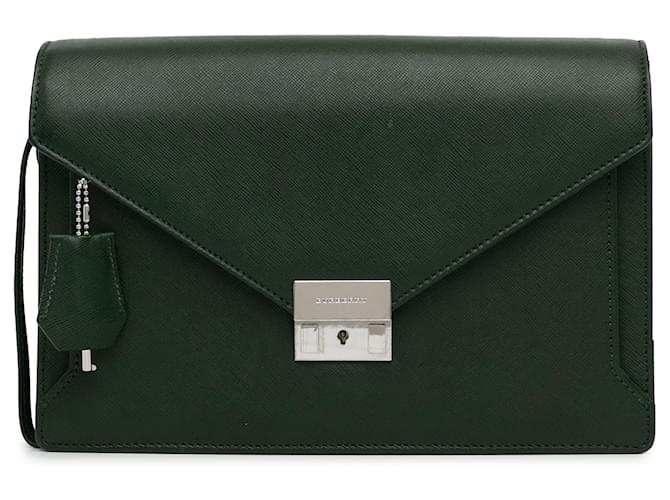 Grüne Clutch aus Kalbsleder von Burberry  ref.1414384