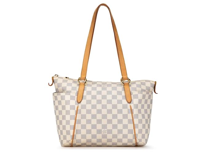 Bolsa Louis Vuitton Damier Azur totalmente PM branca Branco Couro  ref.1414407