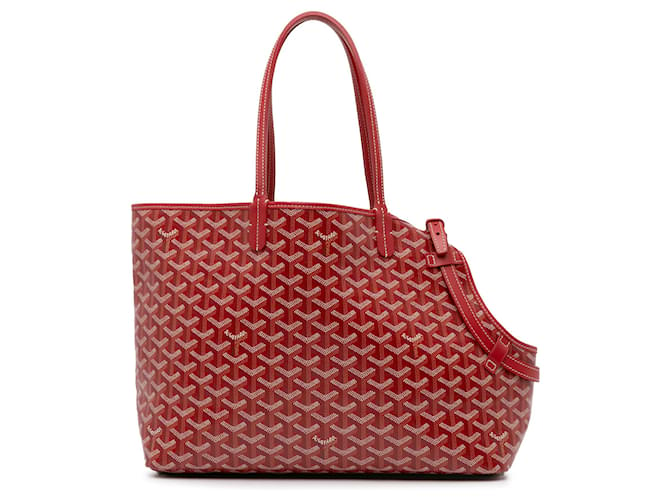 Red Goyard Goyardine Chien-Gris Pet Carrier Travel Bag Leather  ref.1414422