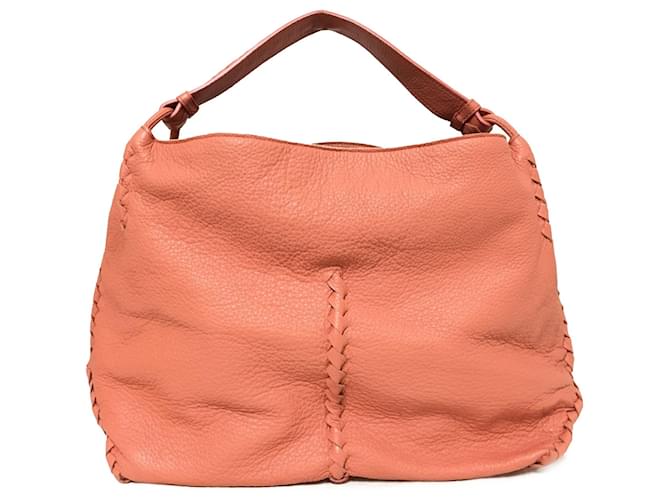 Bolsa Cervo Hobo laranja Bottega Veneta com acabamento Intrecciato Couro  ref.1414436