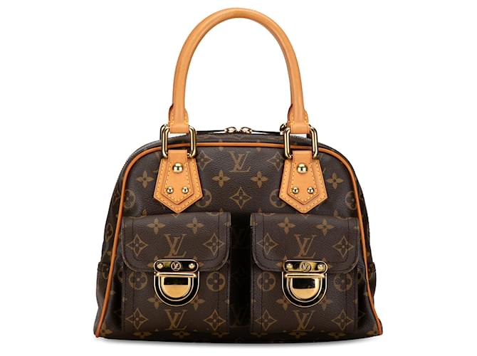 Bolsa Marrom Louis Vuitton Monograma Manhattan PM Couro  ref.1414439