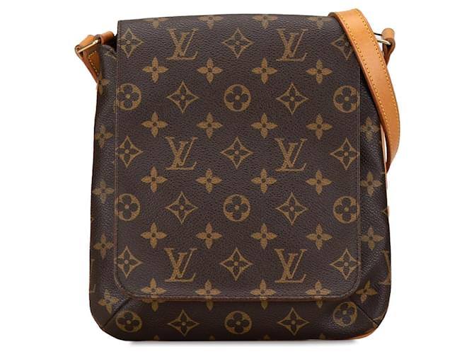 Sac à bandoulière à bandoulière courte marron Louis Vuitton Monogram Musette Salsa Cuir  ref.1414460