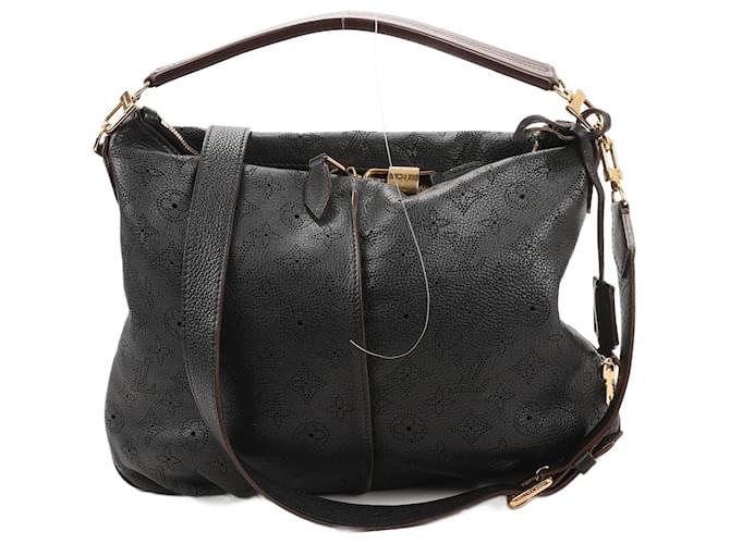 Monogramma Louis Vuitton Mahina Selene Pm 2Borsa a mano Way in antracite M94314 Nero Pelle  ref.1414507