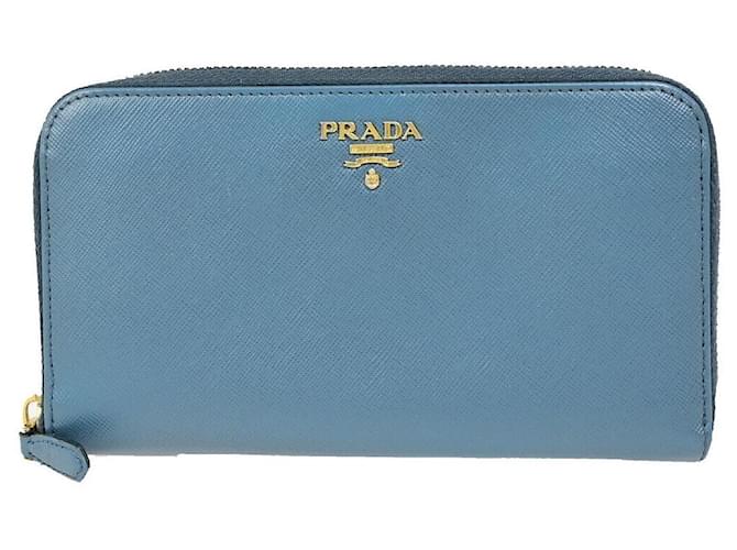 Prada Saffiano Blau Leder  ref.1414545