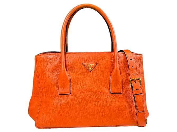 Prada Saffiano Orange Leder  ref.1414567