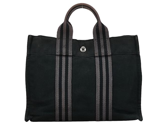 Hermès Fourre Tout Black Cloth  ref.1414668