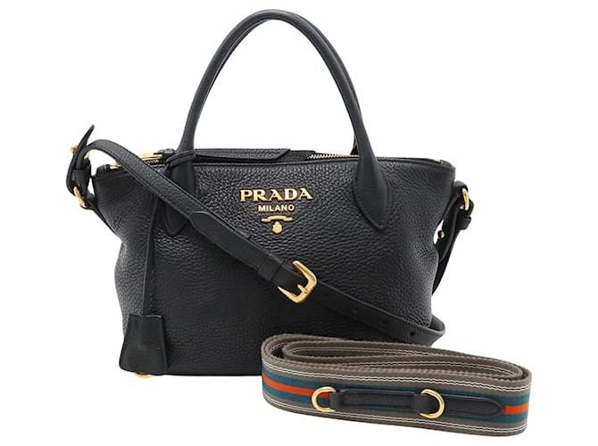 Prada Vitello Negro Cuero  ref.1414683