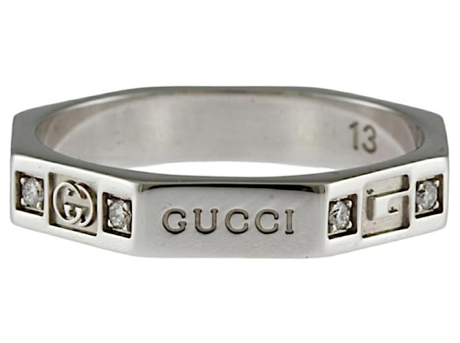 Gucci Octógono Prata Ouro branco  ref.1414686