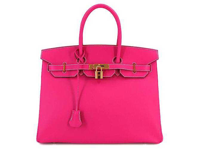 Hermès HERMES BIRKIN 35 Rosa Couro  ref.1414706