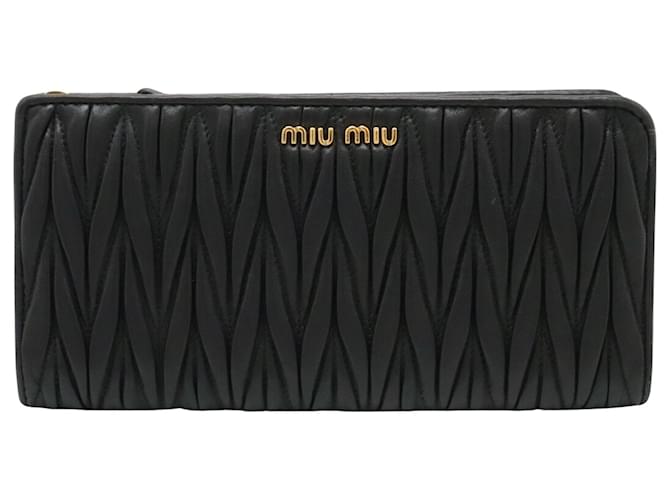 Miu Miu Matelassé Preto Couro  ref.1414715