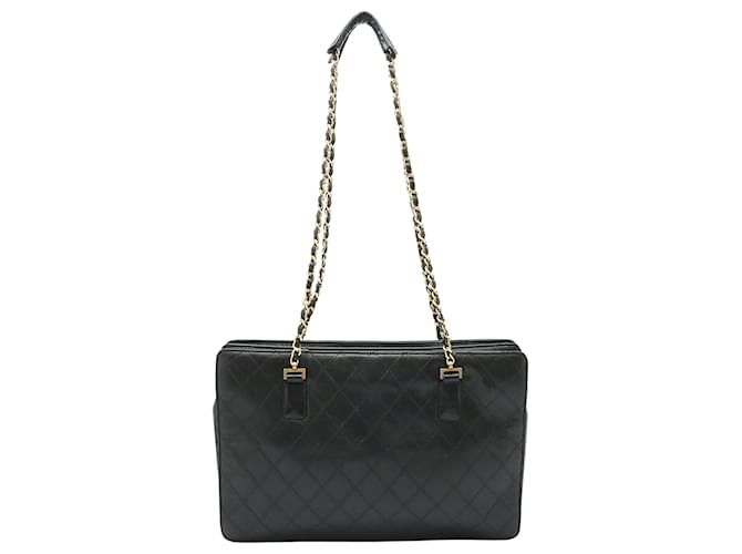 Timeless Chanel Matelassé Preto Couro  ref.1414725