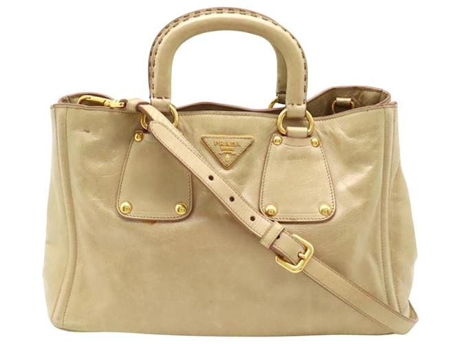 Prada Vitello Beige Cuero  ref.1414749