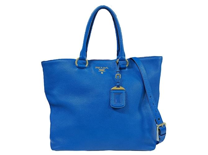 Prada Vitello Azul Cuero  ref.1414800