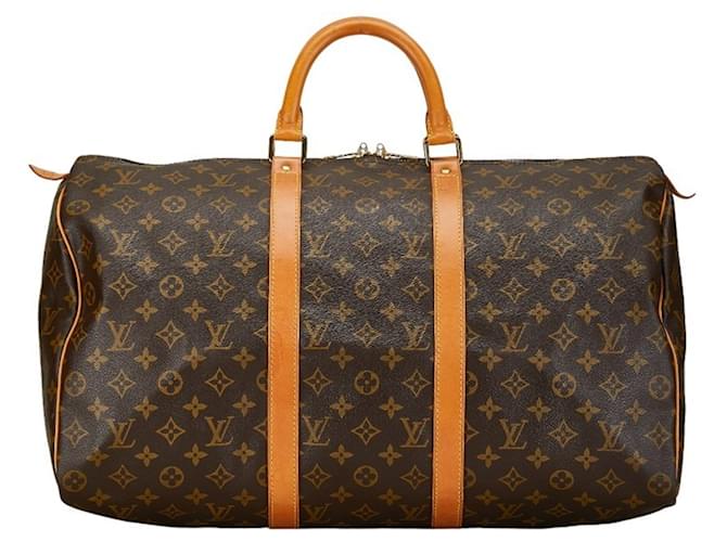 Louis Vuitton Keepall 50 Castaño Cuero  ref.1414818