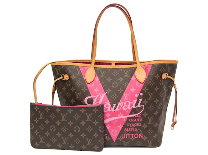 Louis Vuitton Neverfull Braun Leinwand  ref.1414915