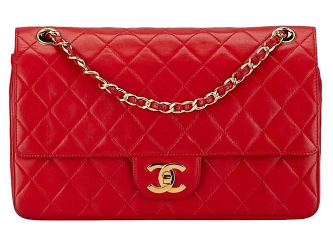 Classique Chanel Timeless Cuir Rouge  ref.1414916