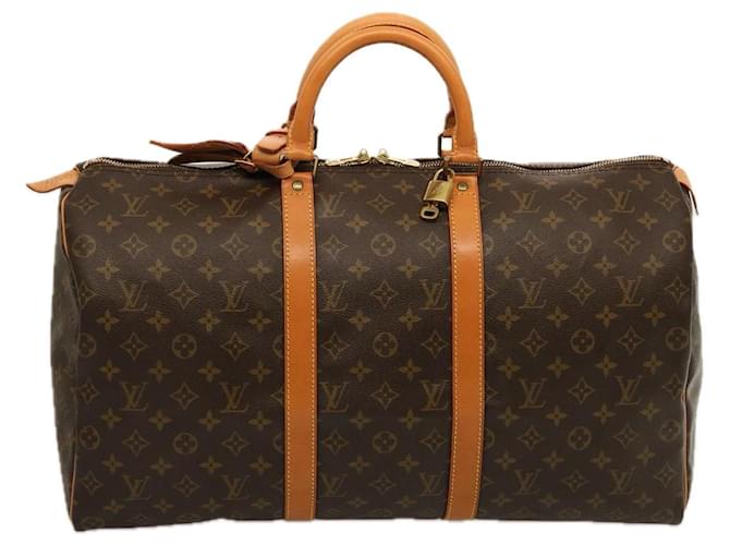 Louis Vuitton Keepall 50 Castaño Lienzo  ref.1414965