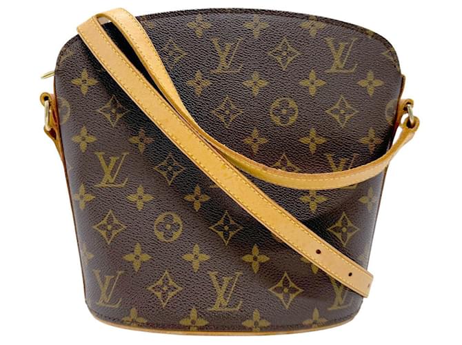 Louis Vuitton Drouot Castaño Lienzo  ref.1414996