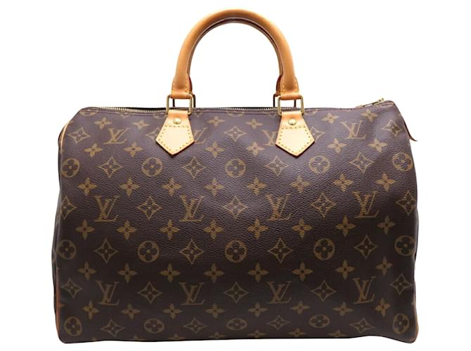 Louis Vuitton Speedy 35 Castaño Lienzo  ref.1414999