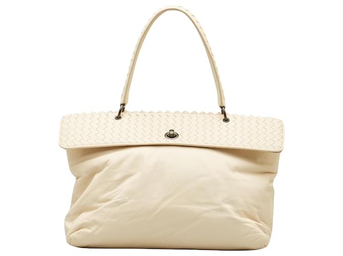 Bottega Veneta Intrecciato Beige Leather  ref.1415005