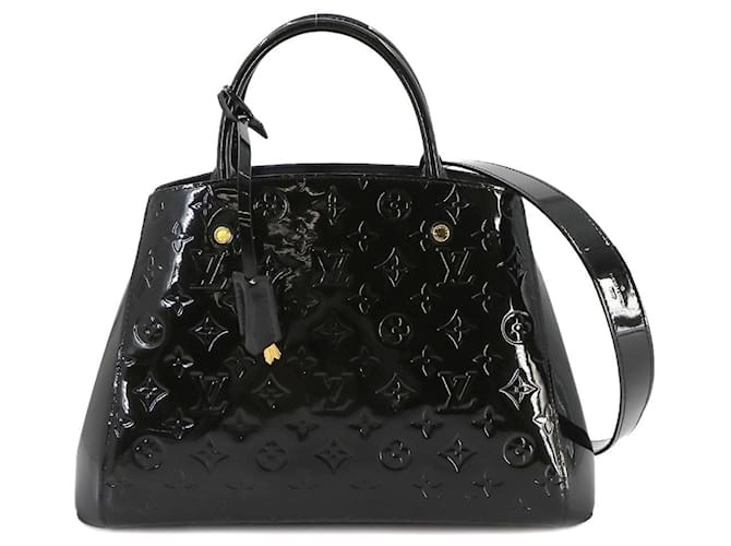 Louis Vuitton Montaigne Cuir vernis Noir  ref.1415014