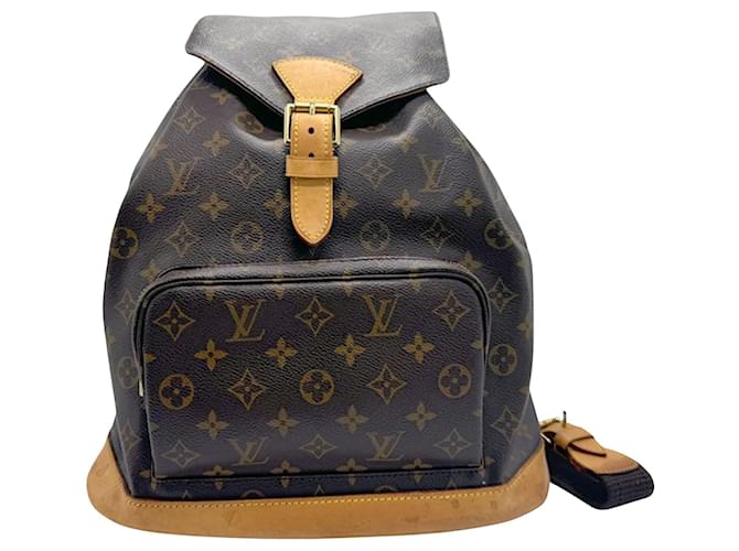 Louis Vuitton Montsouris MM Brown Cloth  ref.1415037