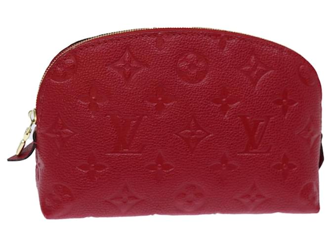 Louis Vuitton cosmetic pouch Red Leather  ref.1415125