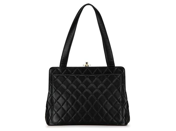 Timeless Chanel Matelassé Preto Couro  ref.1415190