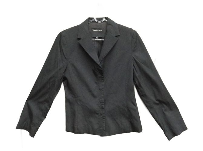 Tara Jarmon Jacke Schwarz Viskose Lycra Größe 42