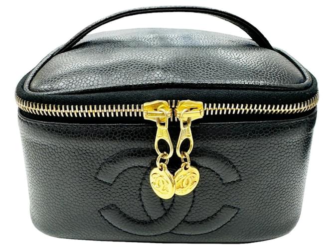 Chanel Vanity Preto Couro  ref.1415219