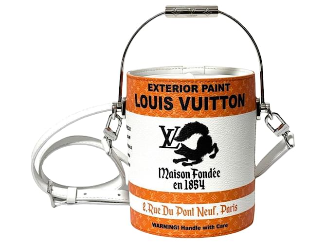 LATA DE PINTURA Louis Vuitton Naranja Lienzo  ref.1415233