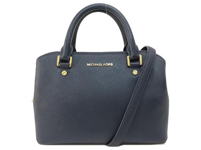 Michael Kors Savannah Azul marinho Couro  ref.1415257