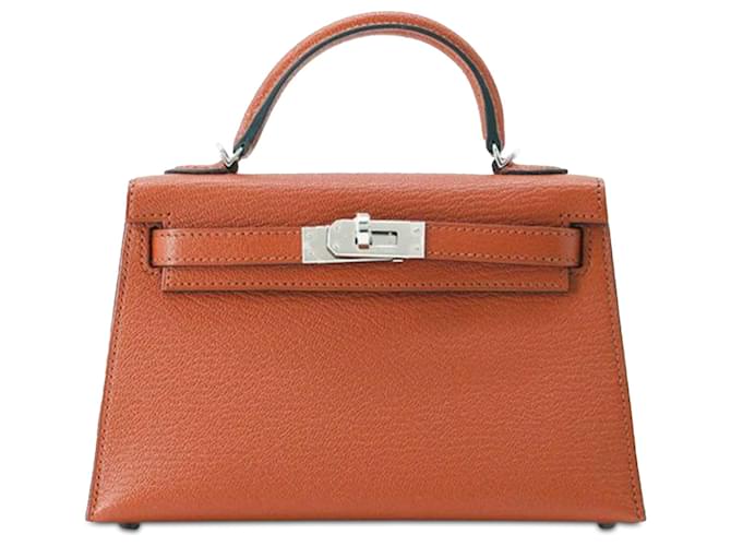 Hermès Marrom Mini Chevre Mysore Kelly II Sellier Amazone Couro Cabra  ref.1415312