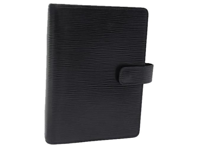 LOUIS VUITTON Epi Agenda MM Day Planner Capa Preta R20042 Autenticação de LV 76441 Preto Couro  ref.1415411