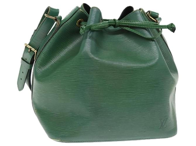 Bolsa de ombro LOUIS VUITTON Epi Petit Noe verde M44104 Autenticação de LV 76937 Couro  ref.1415428