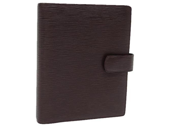 LOUIS VUITTON Epi Agenda GM Day Planner Cover Moka Brown R2006D LV Auth 76443 Cuir Marron  ref.1415448