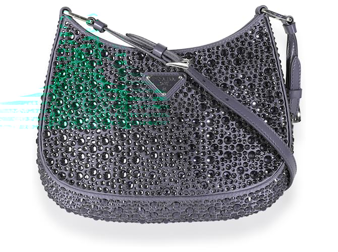 Bolso Cleo de satén con cristales de Prada Mango Verde