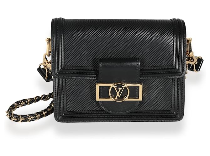 Louis Vuitton Epi Mini Dauphine negro Cuero  ref.1415565