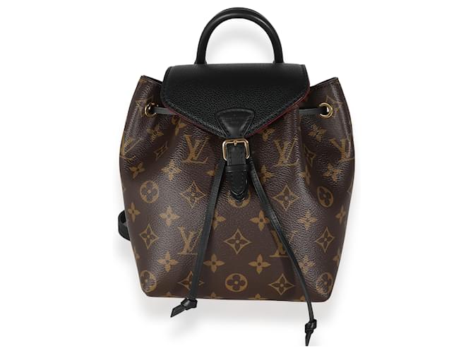 Louis Vuitton Lona con monograma negro Montsouris BB Castaño Lienzo  ref.1415568