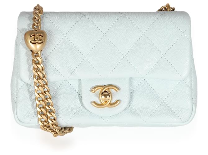 Timeless Chanel 24P Blue Quilted Caviar Sweetheart Crush Mini Flap Bag Leather  ref.1415577