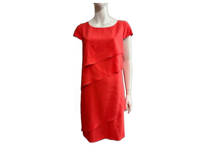 Laurèl Kleid in Rot mit Schichtoptik