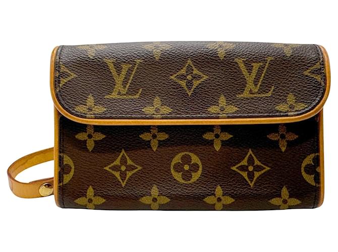 Louis Vuitton Pochette Florentine Brown Cloth  ref.1415621