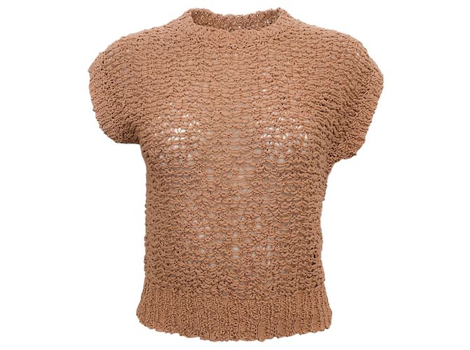 Suéter Peserico Beige Chunky Knit Sem Mangas