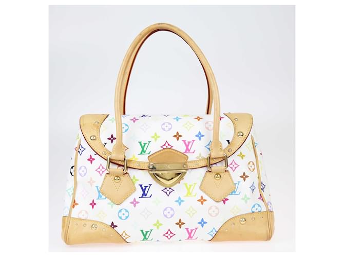 Louis Vuitton Weiß/Mehrfarbige Beverly GM-Tasche mit Monogramm Mehrfarben Leder  ref.1415715